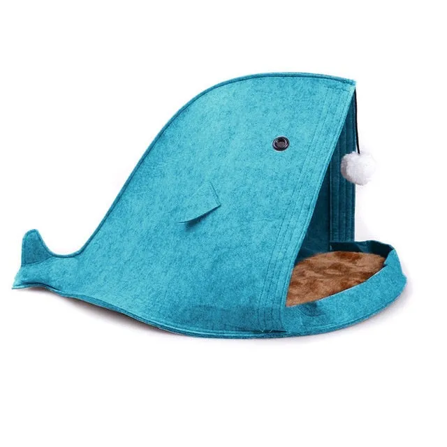 Shark Shape Folded Cats Bed