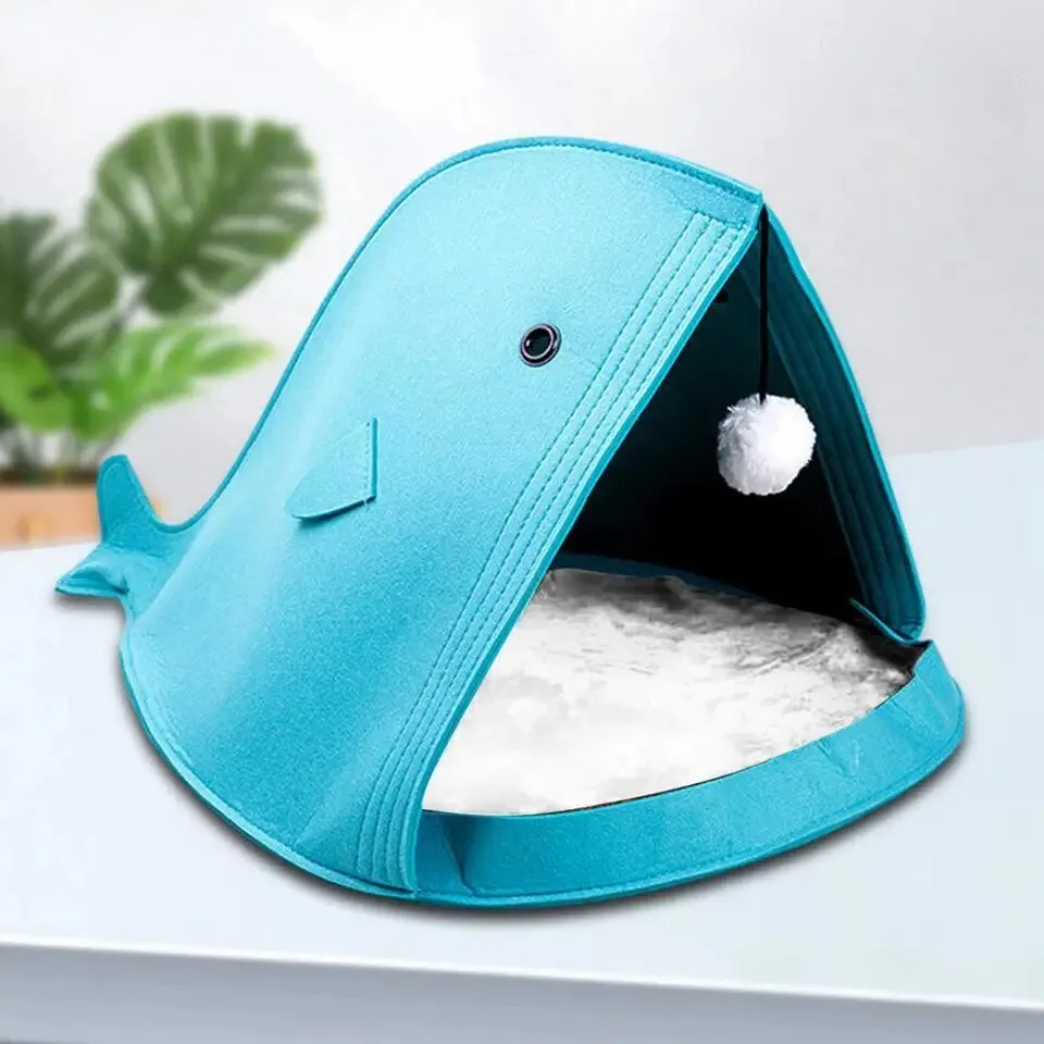 Shark Shape Folded Cats Bed