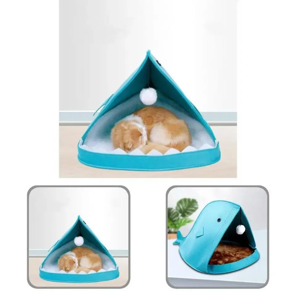 Shark Shape Folded Cats Bed