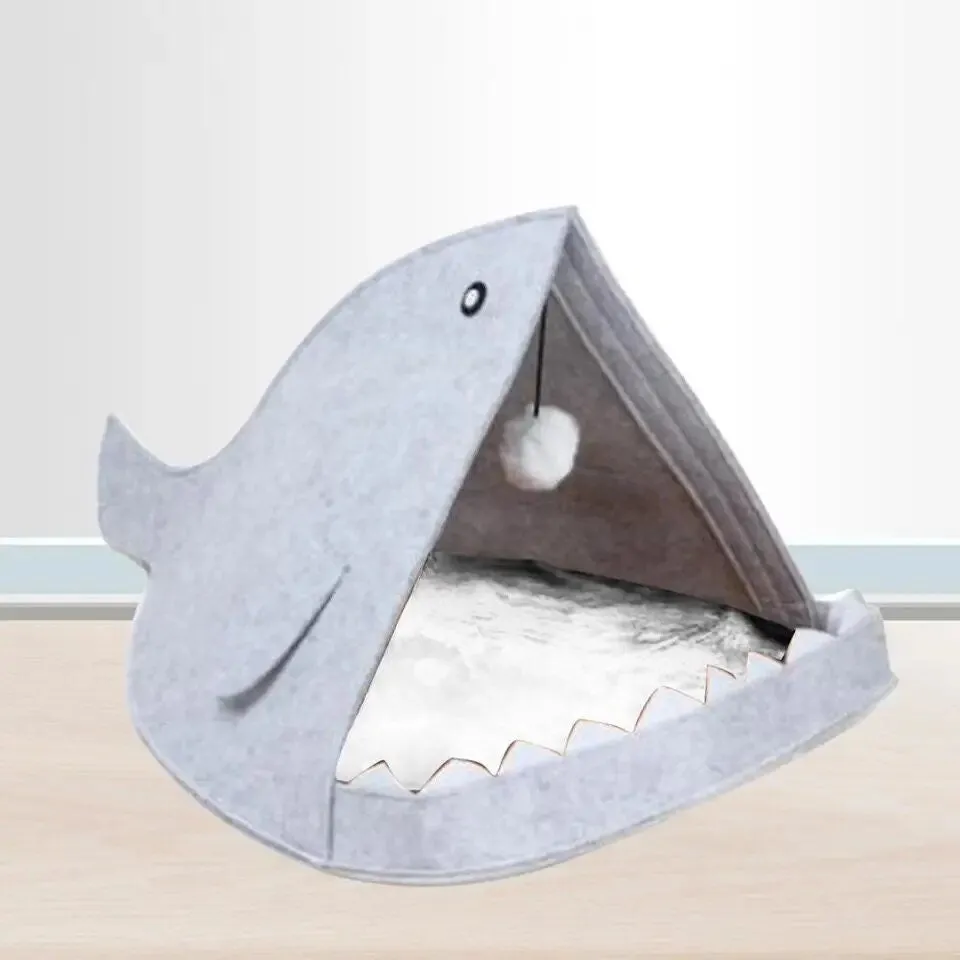 Shark Shape Folded Cats Bed