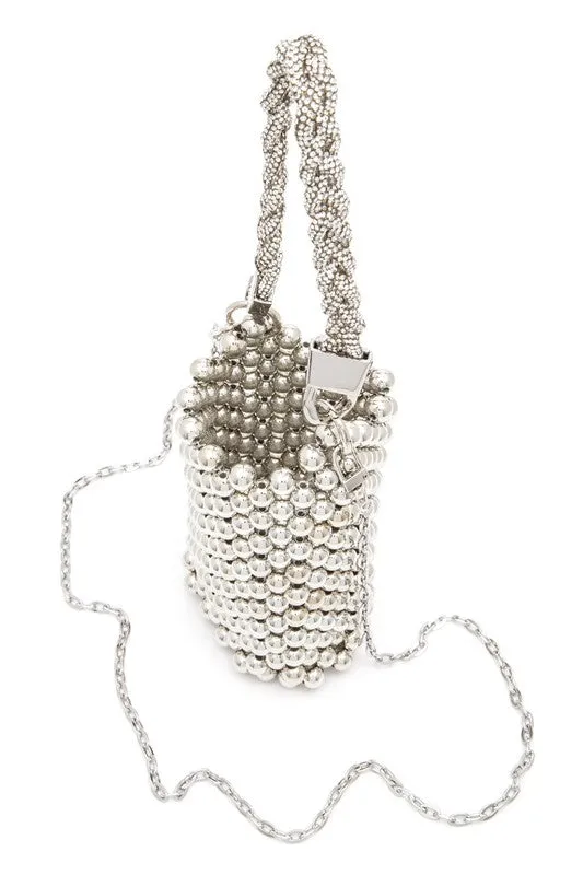 Shiny Things- Top Handle Clutch Beaded Bag