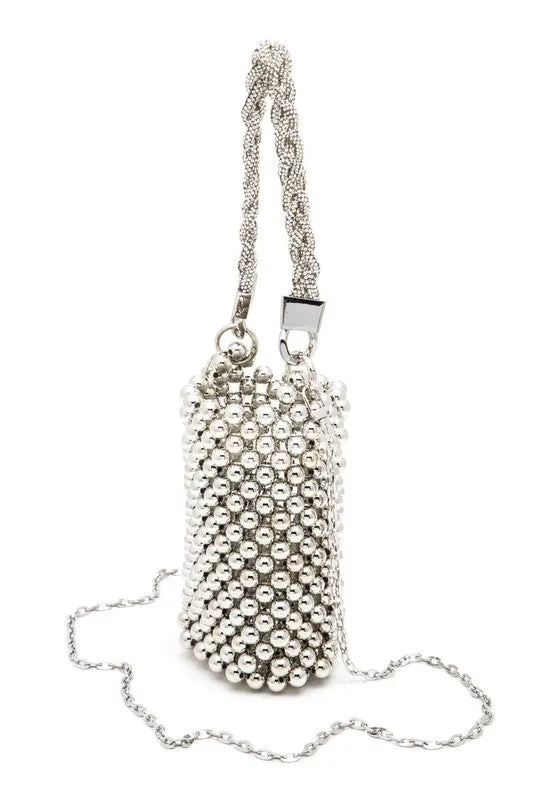 Shiny Things- Top Handle Clutch Beaded Bag