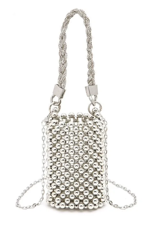 Shiny Things- Top Handle Clutch Beaded Bag