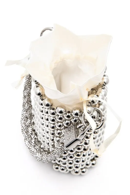 Shiny Things- Top Handle Clutch Beaded Bag