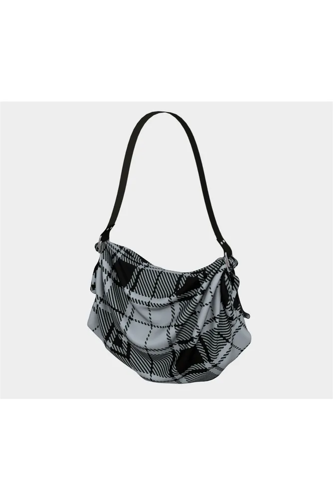 Silver Plaid Origami Bag