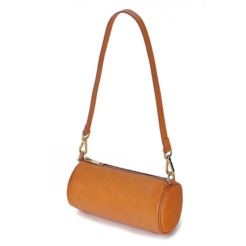 Simple Cowhide Women's Double Strap Shoulder Crossbody Bag