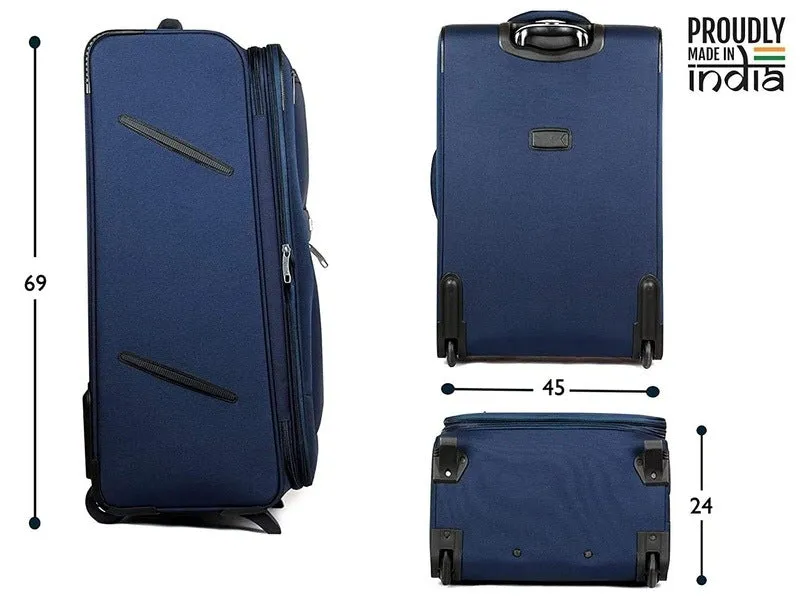 Single: Softsided Suitcase with 2 Wheels & Combination Lock | 75L | Space Navy Blue