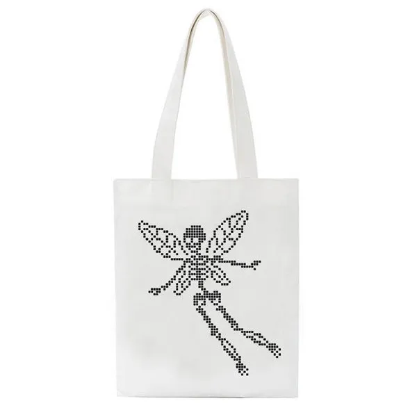 Skull Butterfly Canvas Bag