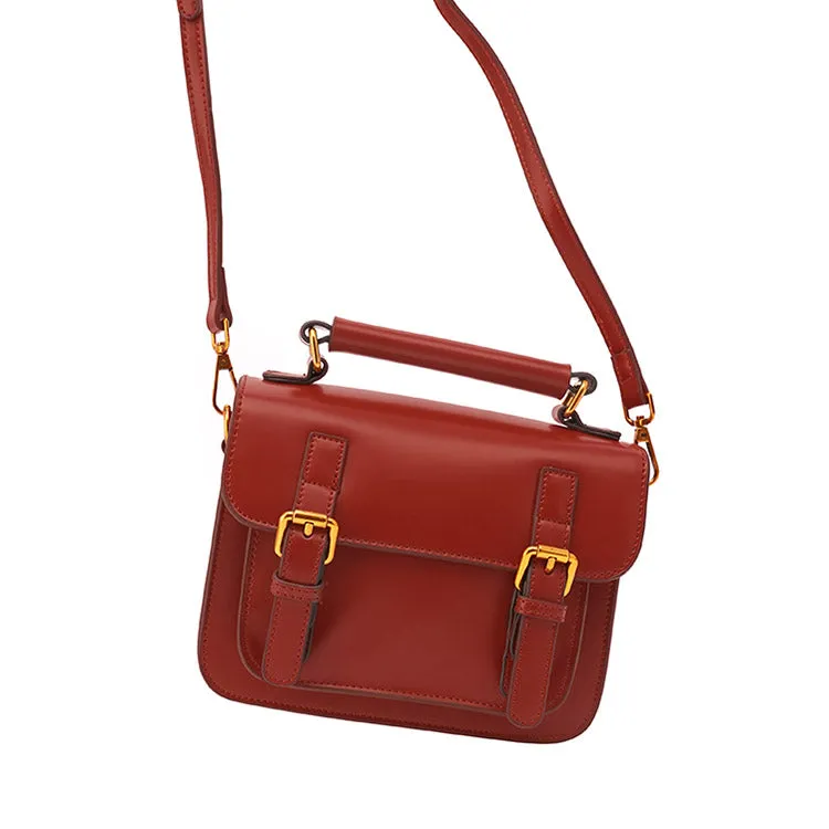 Small Women's Brown Leather Satchel Bag Crossbody Bags Purse for Women