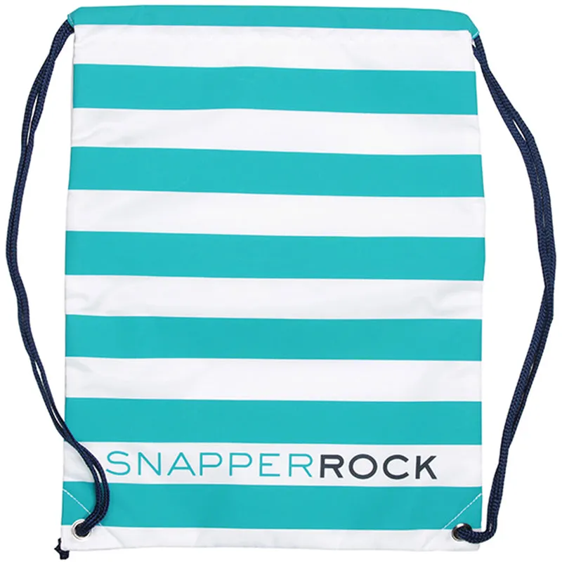 Snapper Rock 1802 Swim Bags Aqua/ White Stripe