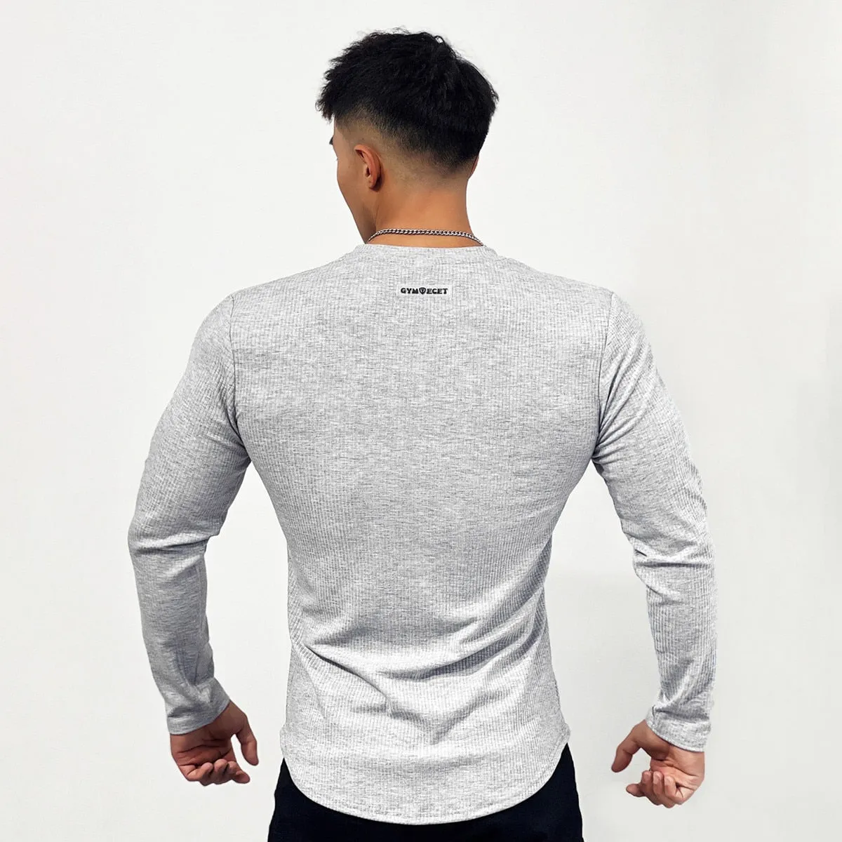 Solid Gym Fitness Long Sleeve T-shirt Men Casual Skinny Shirt Male Bodybuilding Tees Tops Spring Running Sport Training Clothing