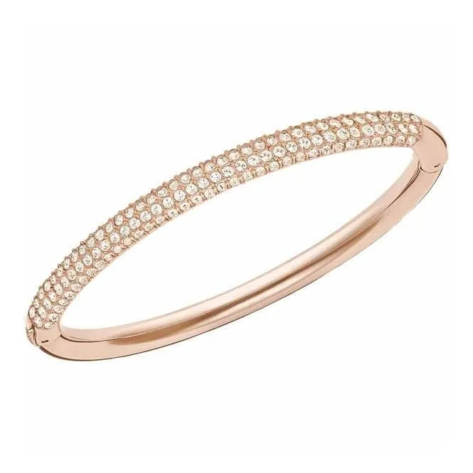 Stone White Rose Gold-tone Plated Bangle