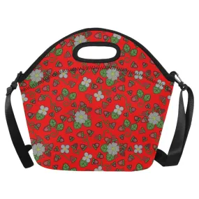 Strawberry Dreams Fire Neoprene Lunch Bag/Large