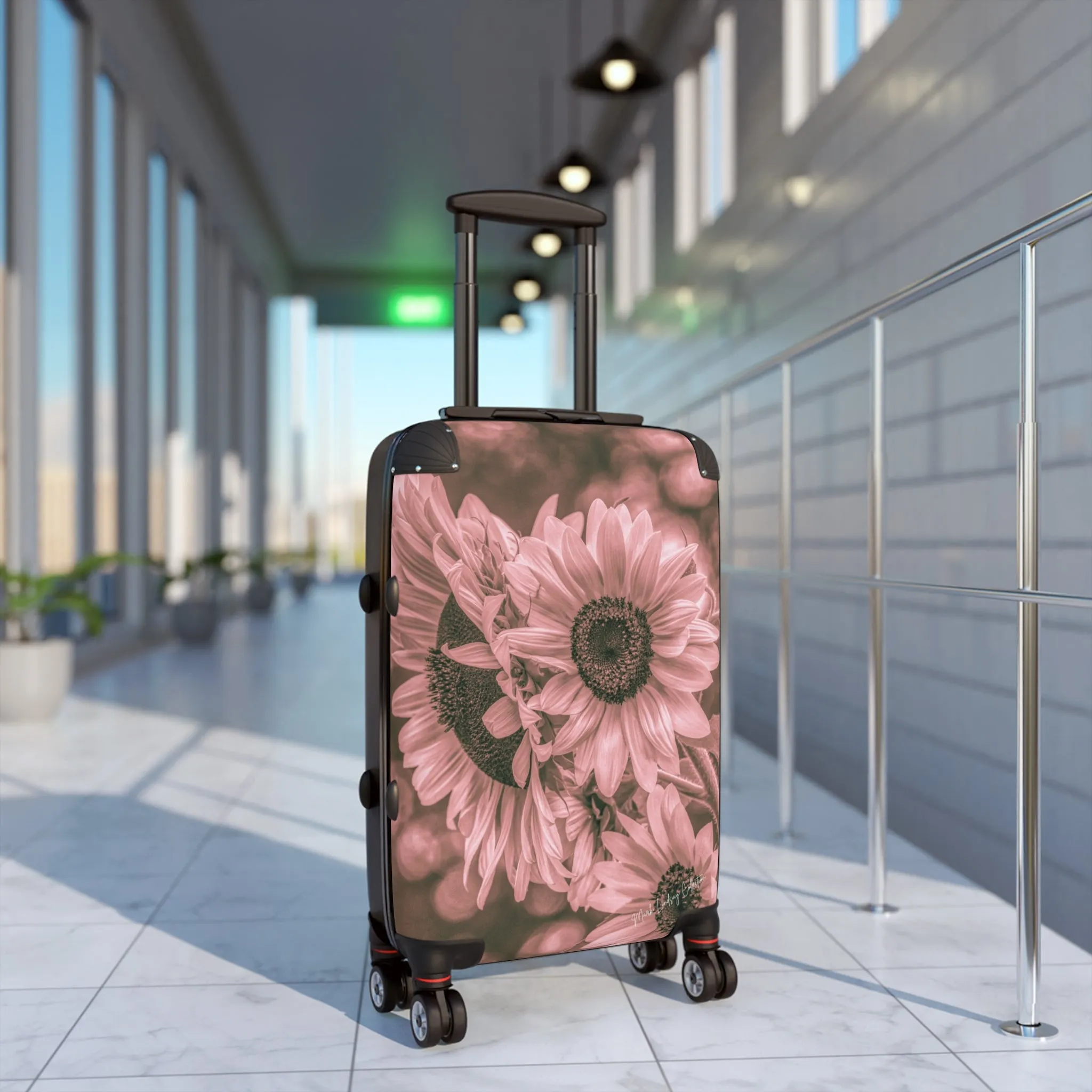 Sunflower Dreamy Pink Custom Art Luggage