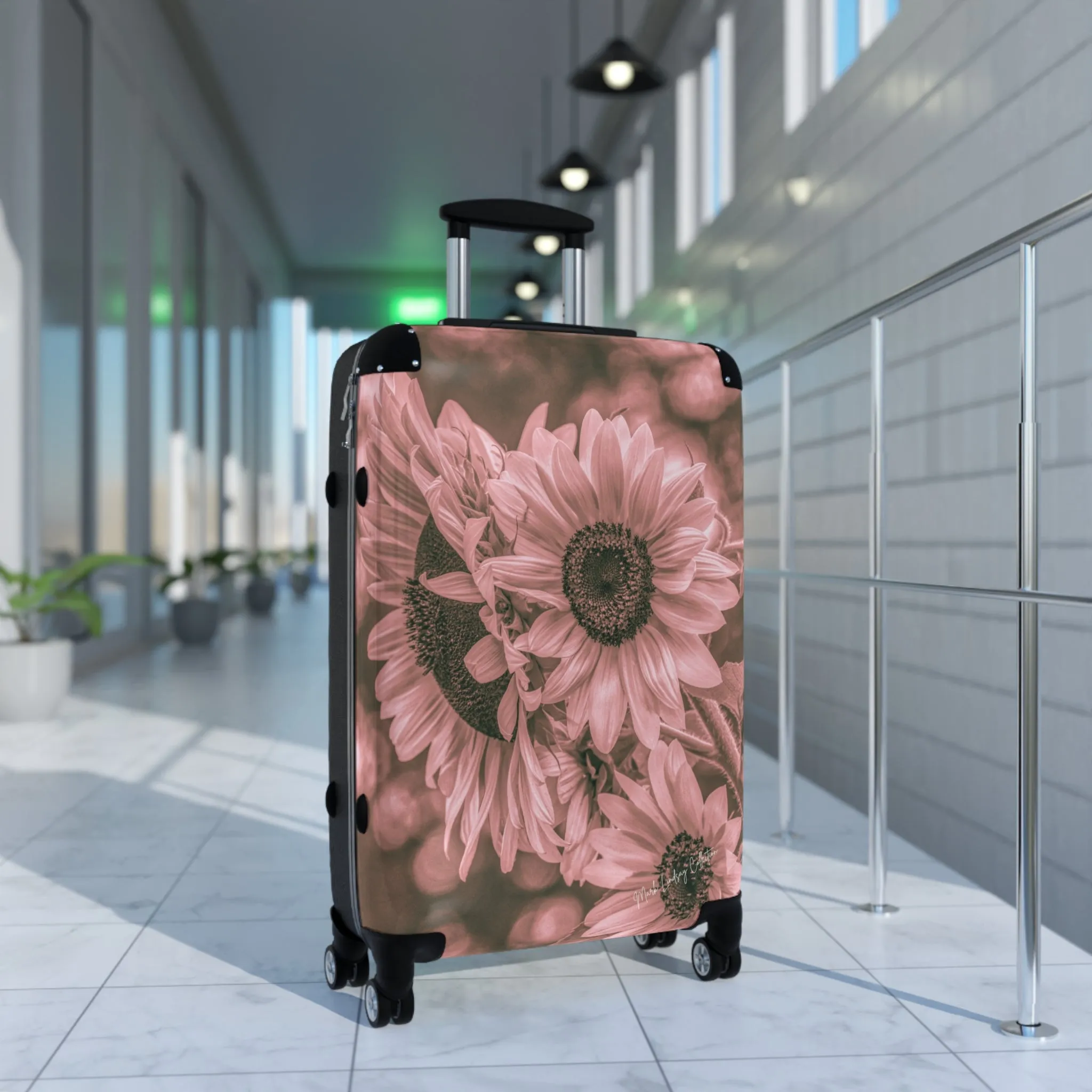 Sunflower Dreamy Pink Custom Art Luggage