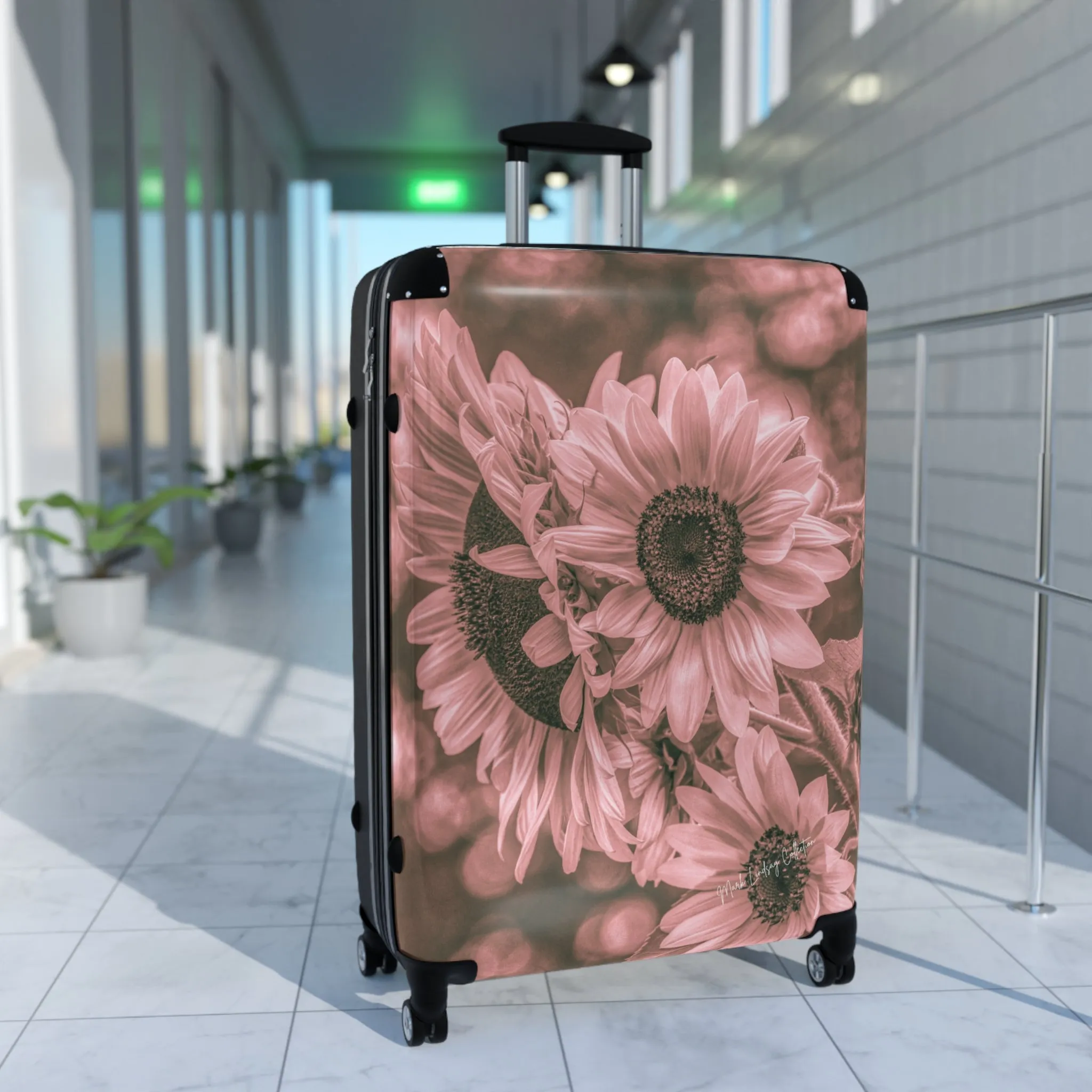 Sunflower Dreamy Pink Custom Art Luggage