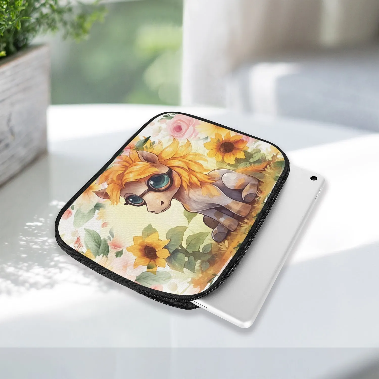 Tablet Sleeve - Donkey, Sunflowers, awd-565