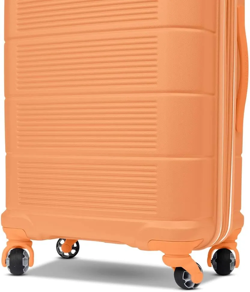 Travel Chic 20 Inch Carry On Coral Orange Spinner Suitcase