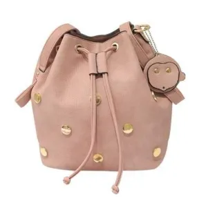 Trendy Metal and String Design Shoulder Bag For Women - Pink