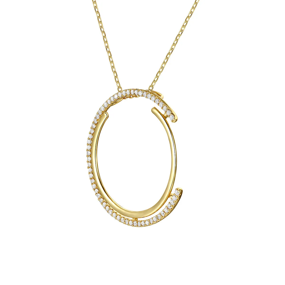 Triomphe Circle CZ Pendant Necklace