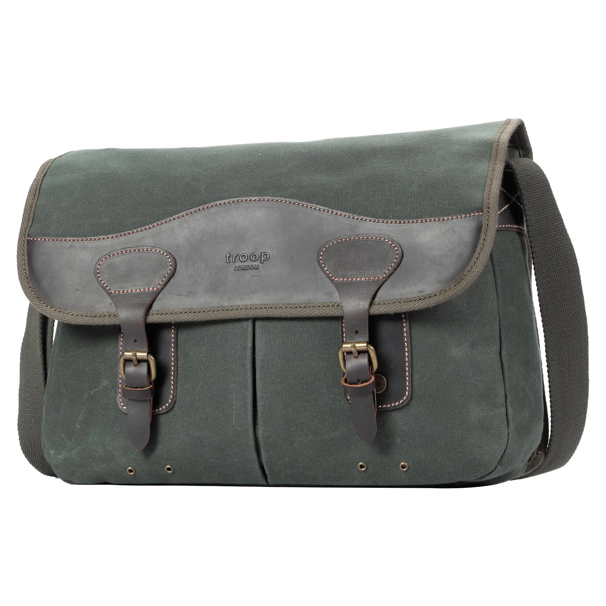 TRP0544 Troop London Heritage Canvas Messenger Bag, Shoulder Bag, 13” Laptop Bag