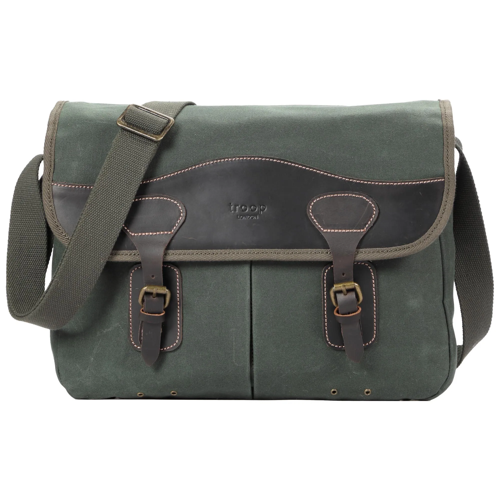 TRP0544 Troop London Heritage Canvas Messenger Bag, Shoulder Bag, 13” Laptop Bag