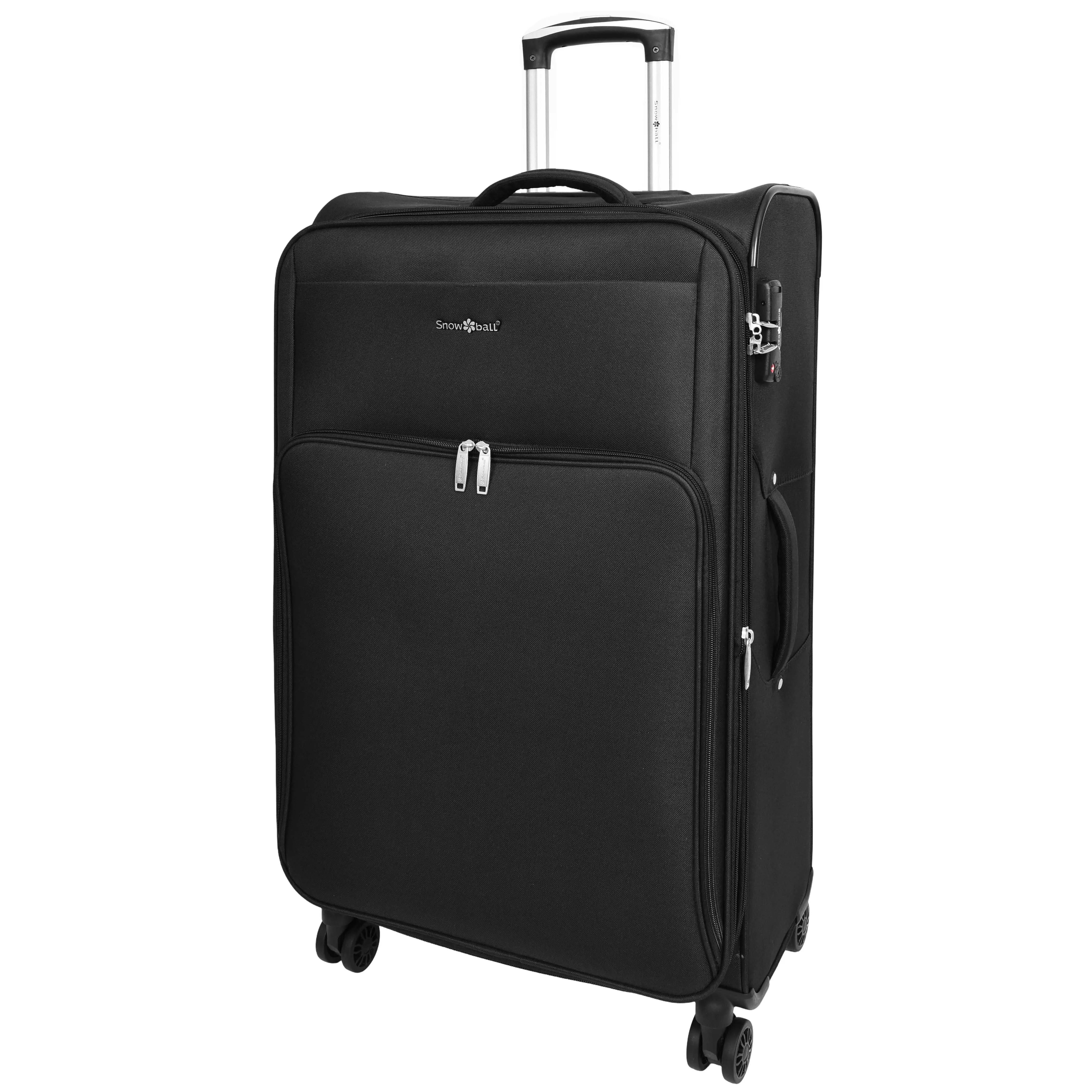 Ultra Lightweight Suitcases Expandable Soft 8 Wheel Luggage Travel Bags Cuba Black