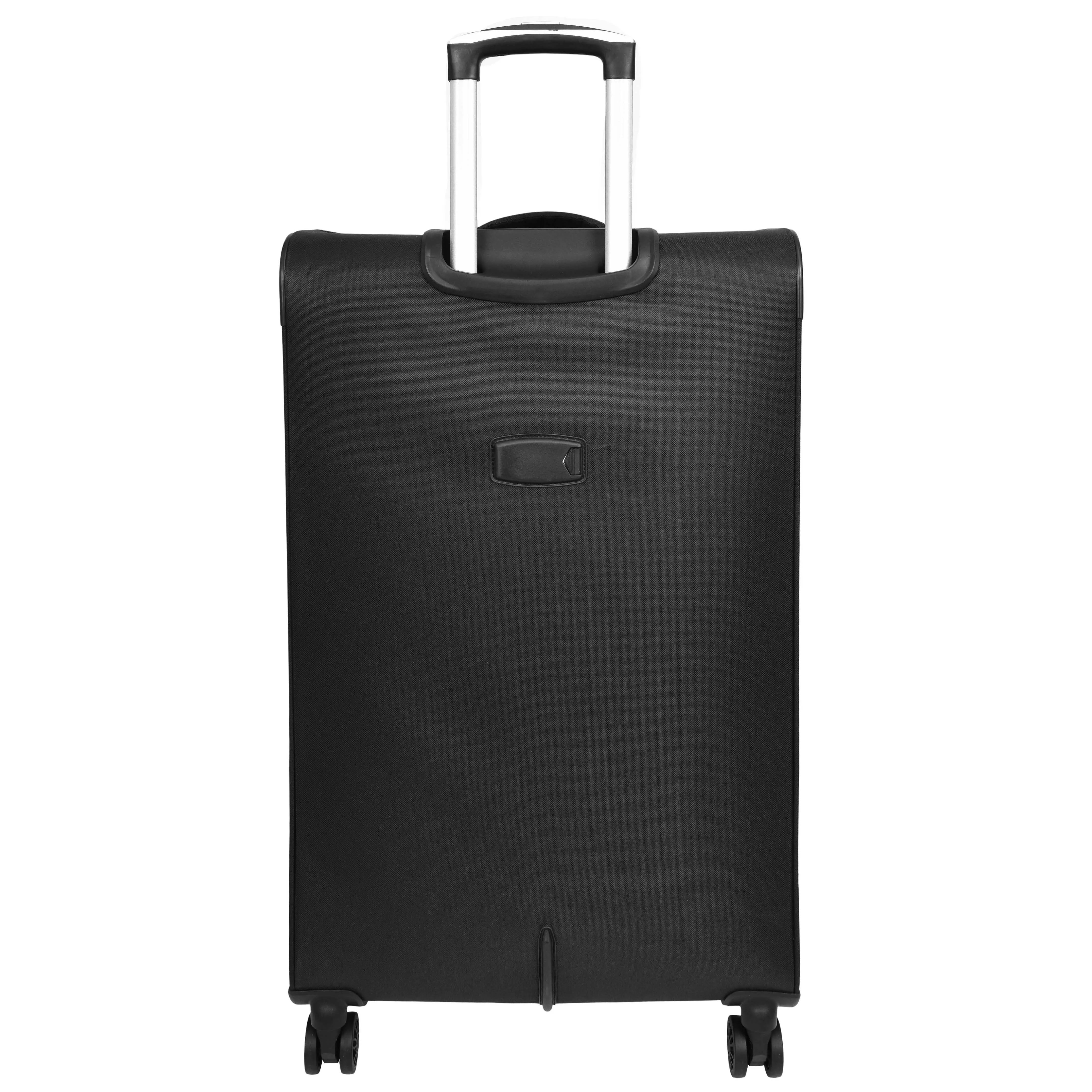 Ultra Lightweight Suitcases Expandable Soft 8 Wheel Luggage Travel Bags Cuba Black