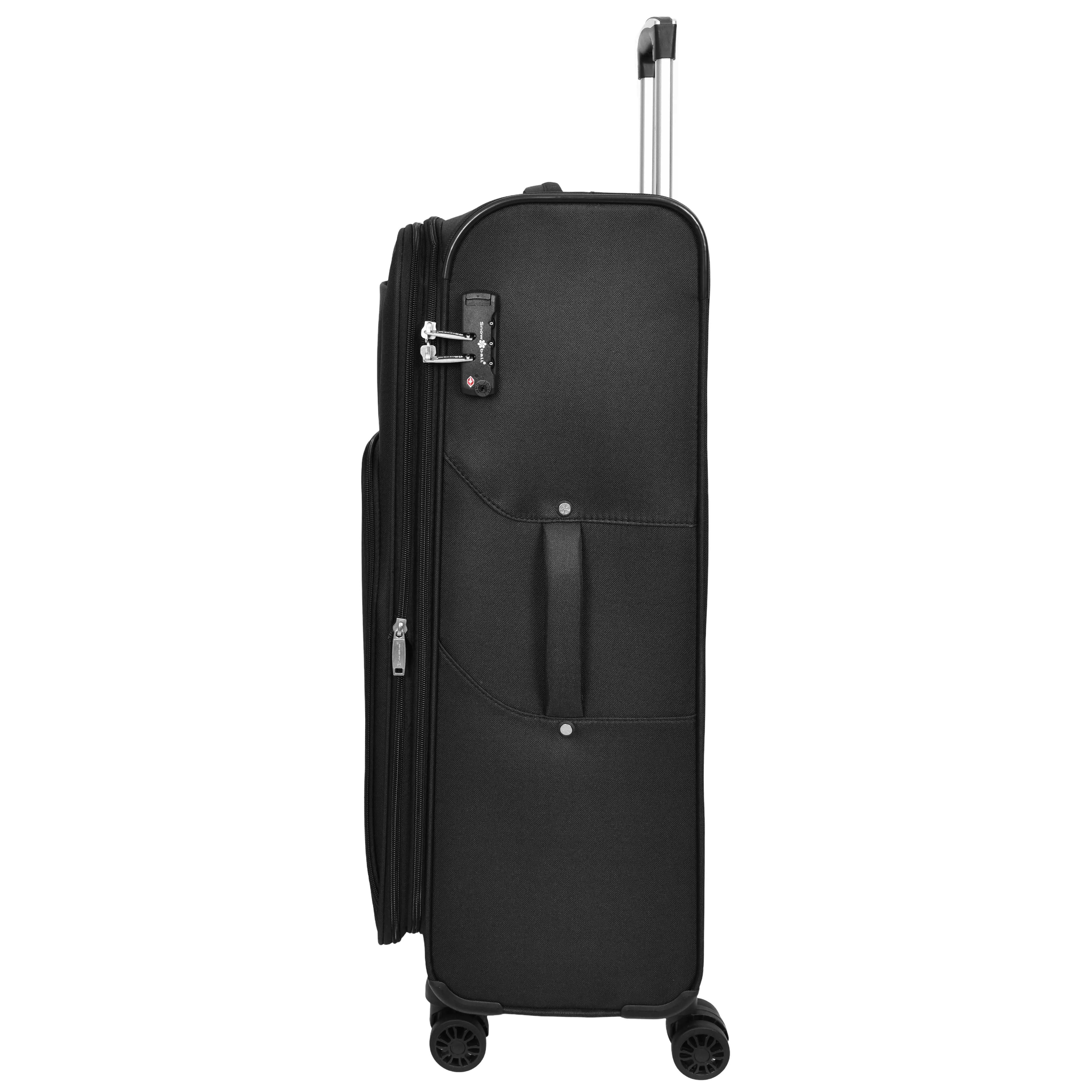 Ultra Lightweight Suitcases Expandable Soft 8 Wheel Luggage Travel Bags Cuba Black