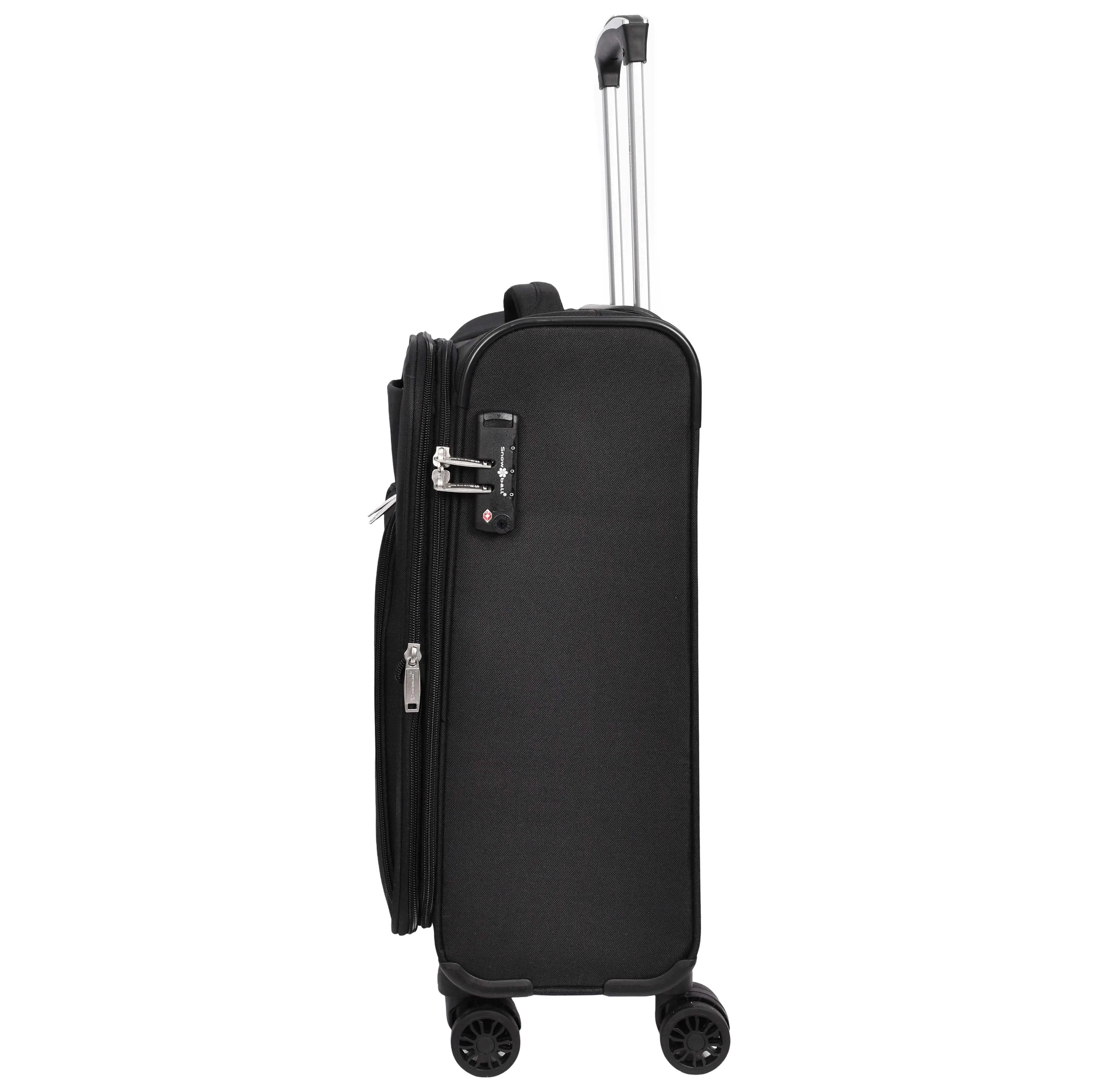 Ultra Lightweight Suitcases Expandable Soft 8 Wheel Luggage Travel Bags Cuba Black