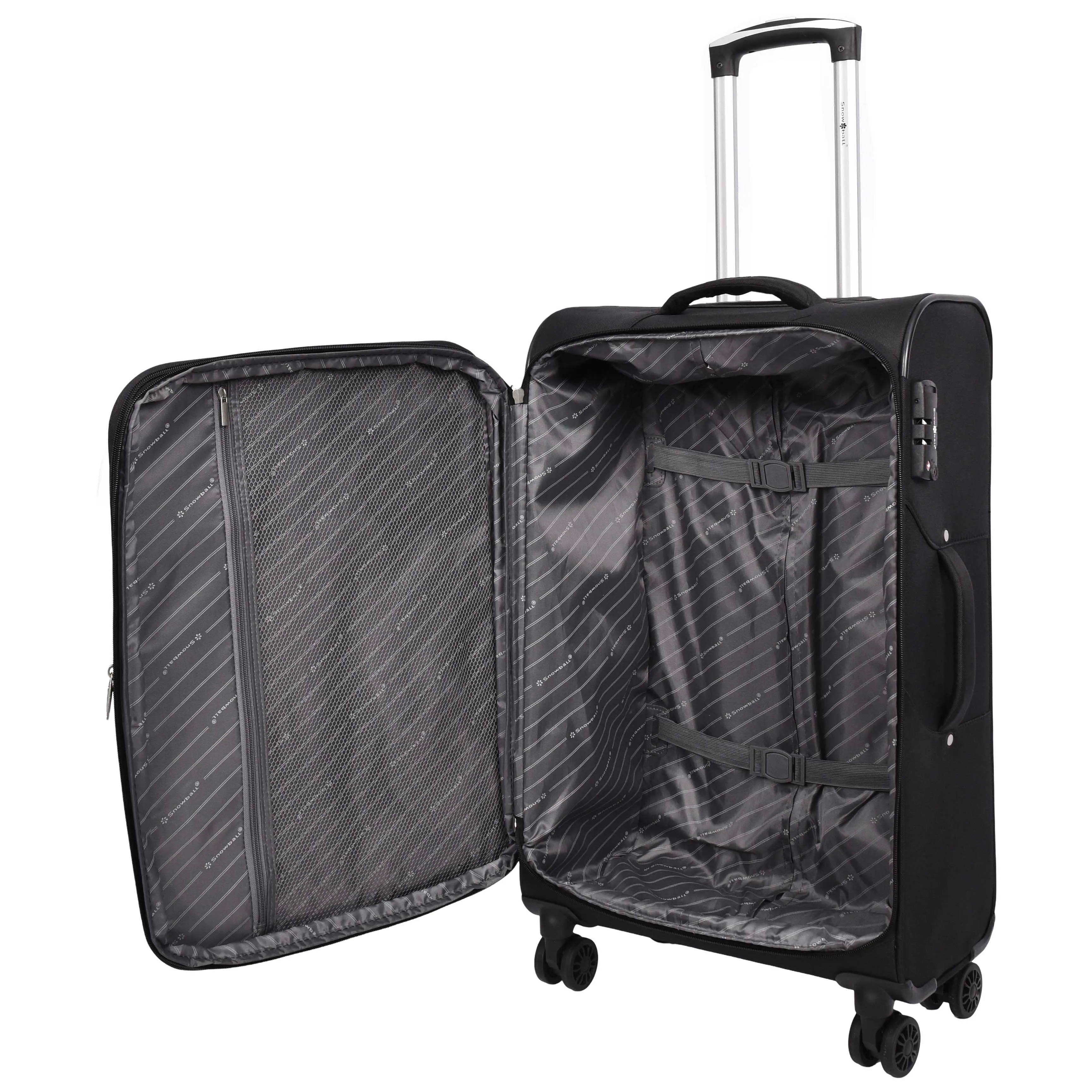 Ultra Lightweight Suitcases Expandable Soft 8 Wheel Luggage Travel Bags Cuba Black