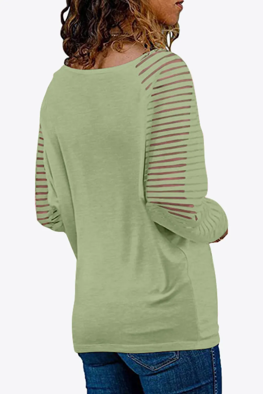 V-Neck Long Raglan Sleeve Top