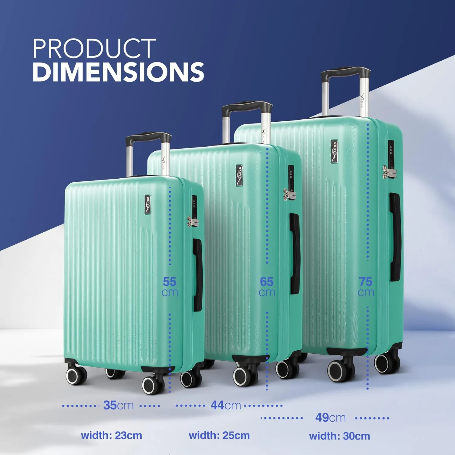 Vacay 3pc Suitcase Set in Mint