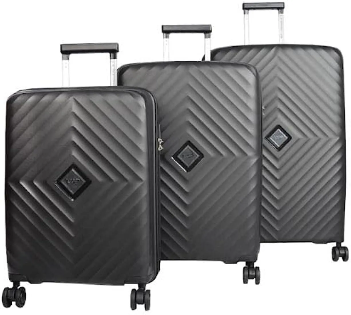 VIP Quad 8 Wheels 30x51x76cm Hard Casing Cabin Suitcase Large Black