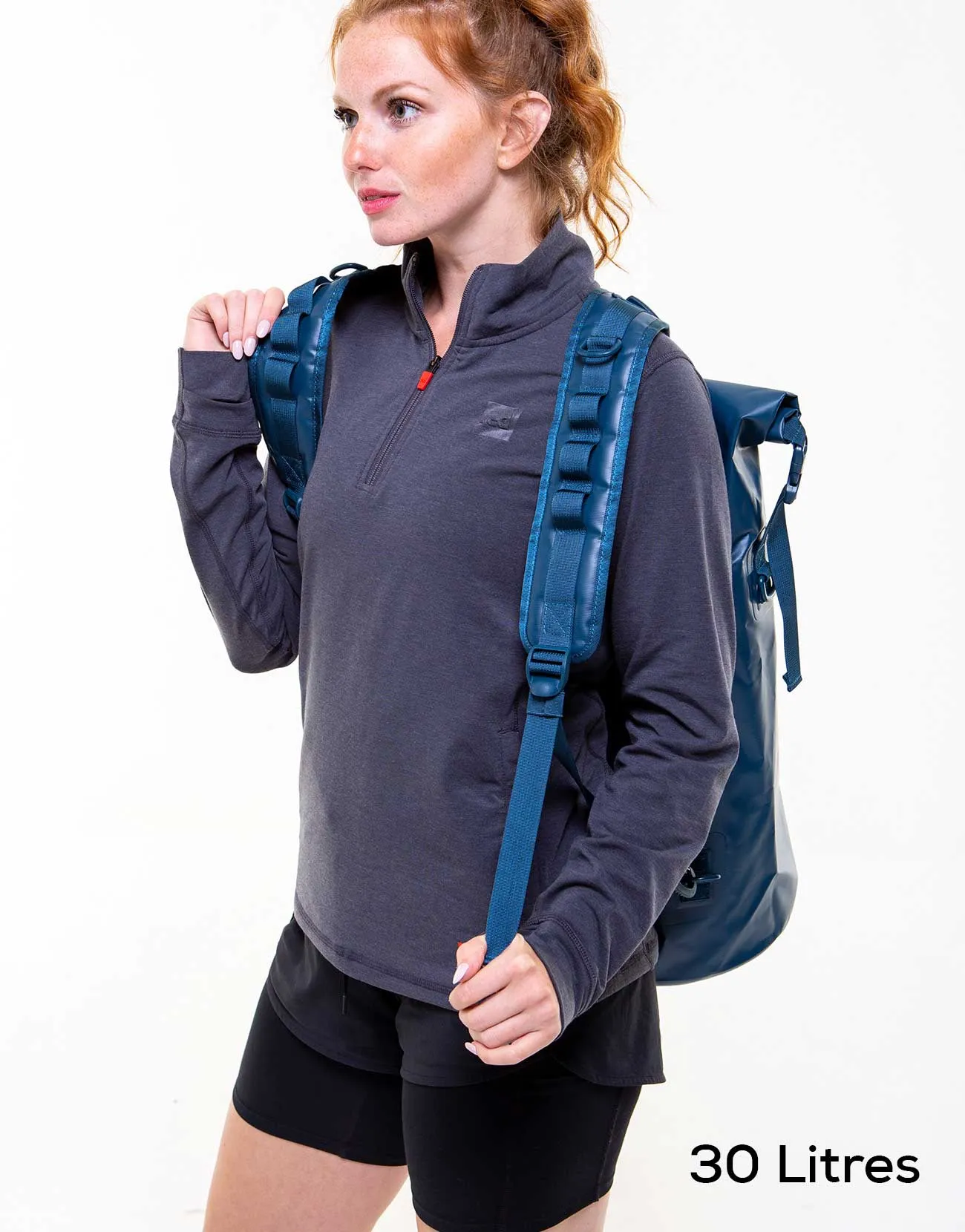 Waterproof Roll Top Dry Bag Backpack - Deep Blue