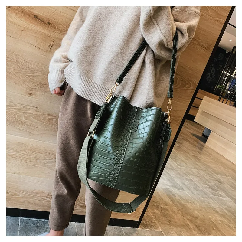 Women Shoulder Crocodile Crossbody Bag