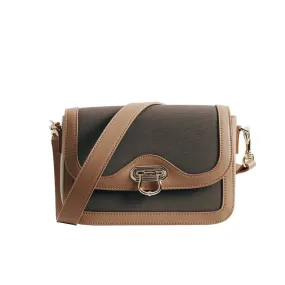 Womens Textile And Nataural Calfskin Square Small Cross Body Bags