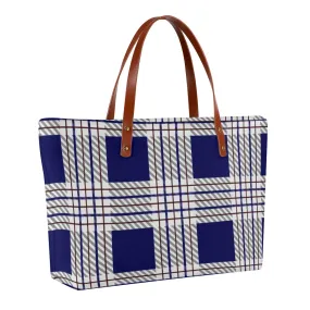 Women's Tote Bag | Diving Cloth 101 blue plaid print