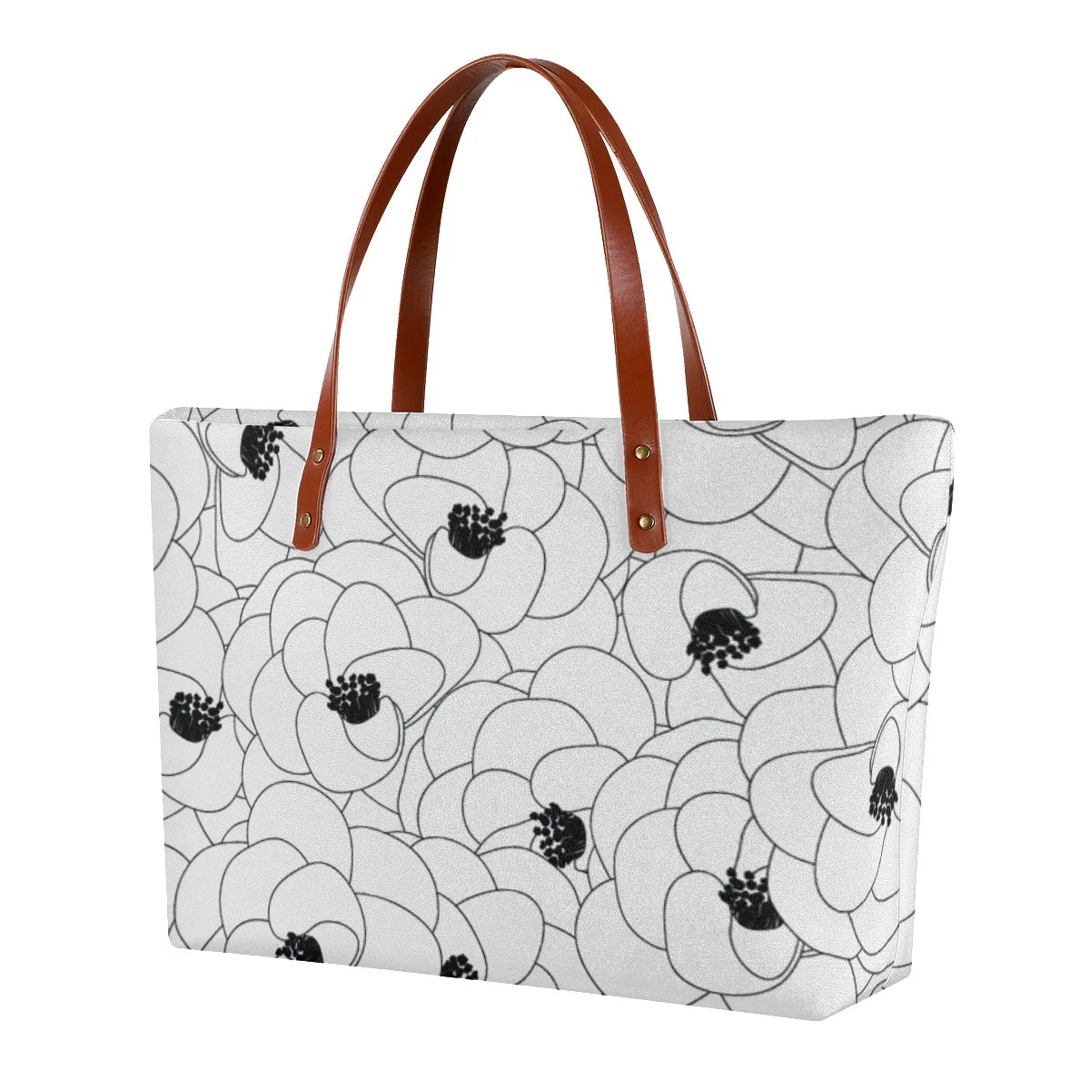 Women's Tote Bag | Diving Cloth 110 white with flower print