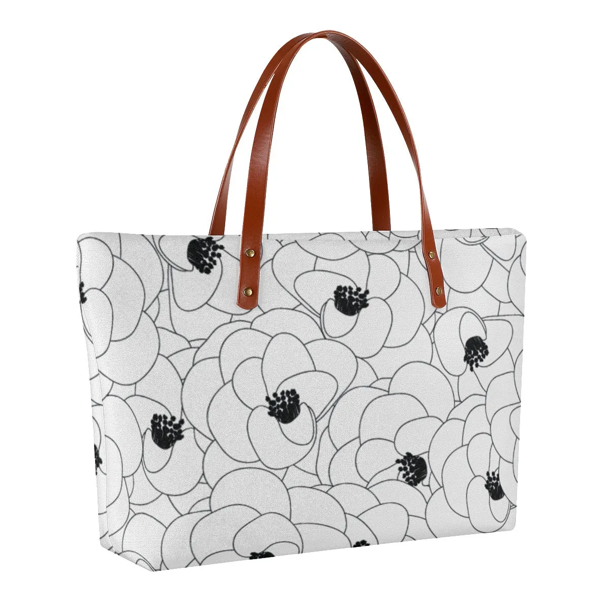 Women's Tote Bag | Diving Cloth 110 white with flower print